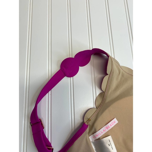 Vanilla Beach Pink One Shoulder Bikini Top Sz XS - Picture 4 of 5